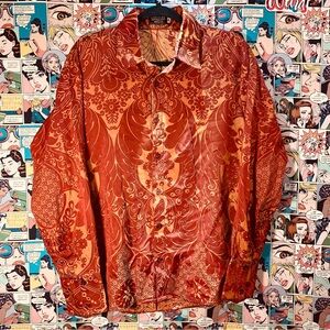 Vintage Couture Clothing Company Rust Paisley Button Up Shirt M